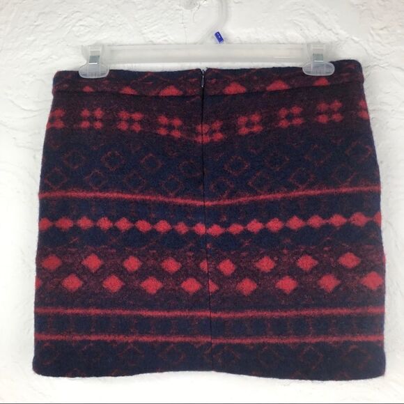 Forever 21 Navy Red Nordic Wool Blend Mini Skirt - Picture 2 of 11